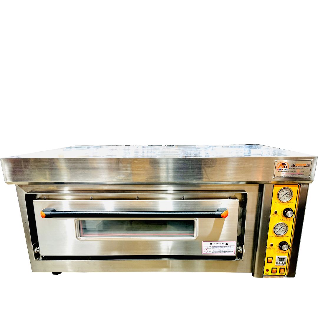 1 Deck 2 Tray Gas Pizza Oven 600 Degree  with Stone